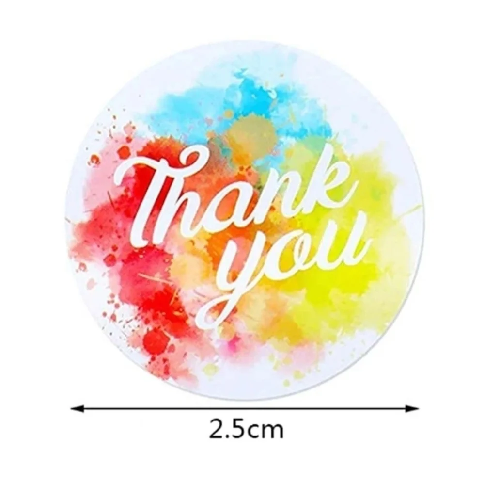 MULTI COLORED WATERCOLOR THANK YOU STICKERS▪︎1